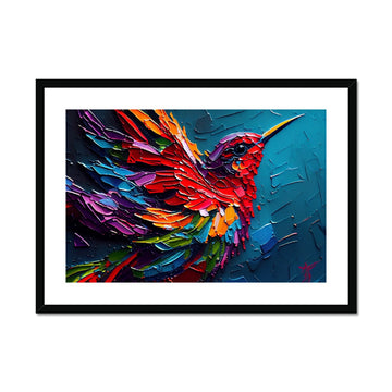 Crimson Sunbird 'Abstract Acrylic Collection' Framed & Mounted Print