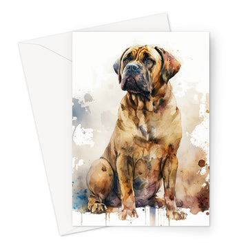 Boerboel Pet Portrait 'Watercolour Collection' Greeting Card