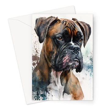 Boxer 'Watercolour Collection' Greeting Card