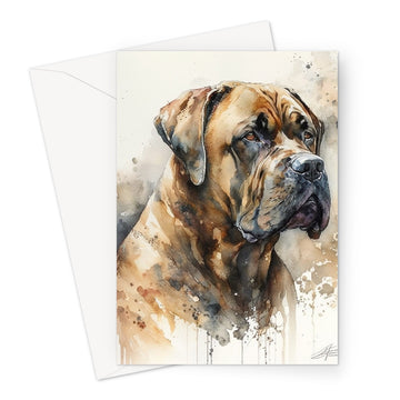 Boerboel Pet Portrait 'Watercolour Collection' Greeting Card