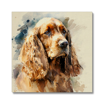 Cocker Spaniel Pet Portrait 'Watercolour Collection' Canvas