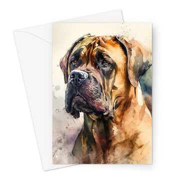 Boerboel Pet Portrait 'Watercolour Collection' Greeting Card