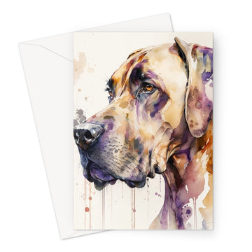 Great Dane 'Watercolour Collection' Greeting Card