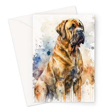 Boerboel Pet Portrait 'Watercolour Collection' Greeting Card