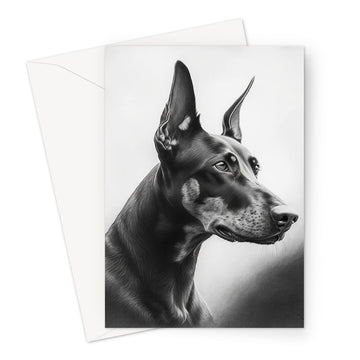 Doberman 'Charcoal Collection' Greeting Card