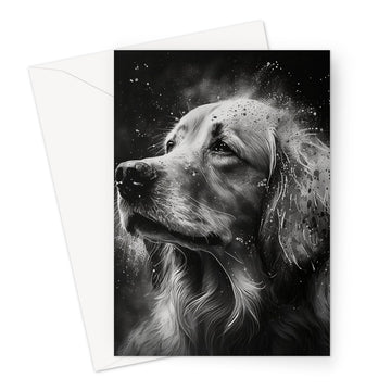 Golden Retriever 'Charcoal Collection' Greeting Card