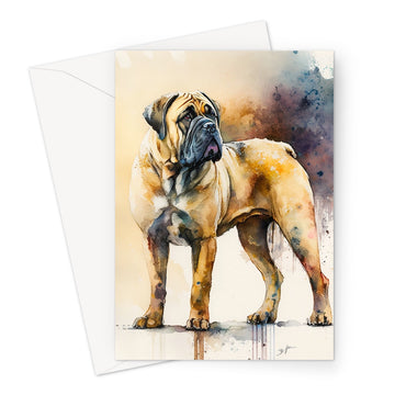 Boerboel Pet Portrait 'Watercolour Collection' Greeting Card