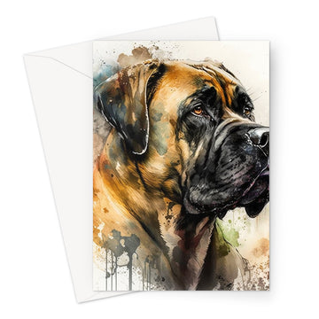 Boerboel Pet Portrait 'Watercolour Collection' Greeting Card