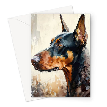 Doberman 'Watercolour Collection' Greeting Card