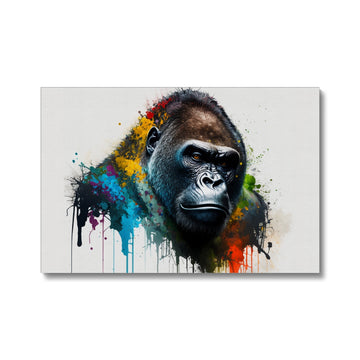 Gorilla Landscape 'Paint Splash Collection' Canvas