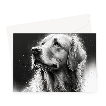 Golden Retriever ' Charcoal Collection' Greeting Card