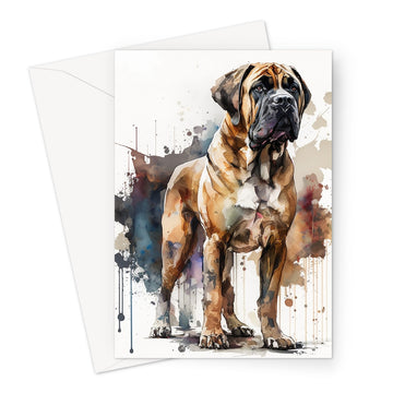 Boerboel Pet Portrait 'Watercolour Collection' Greeting Card