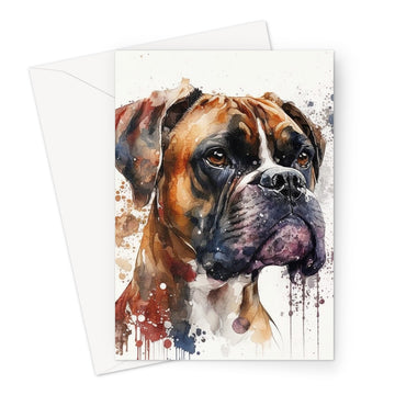 Boxer 'Watercolour Collection' Greeting Card