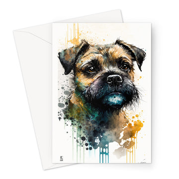 Border Terrier 'Watercolour Collection' Greeting Card